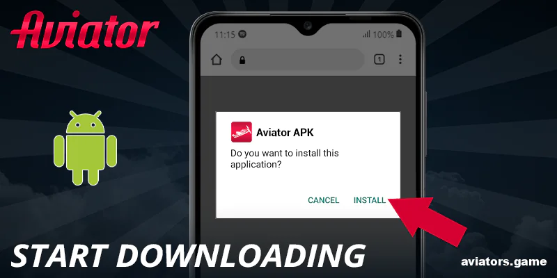 Start downloading the app on Android